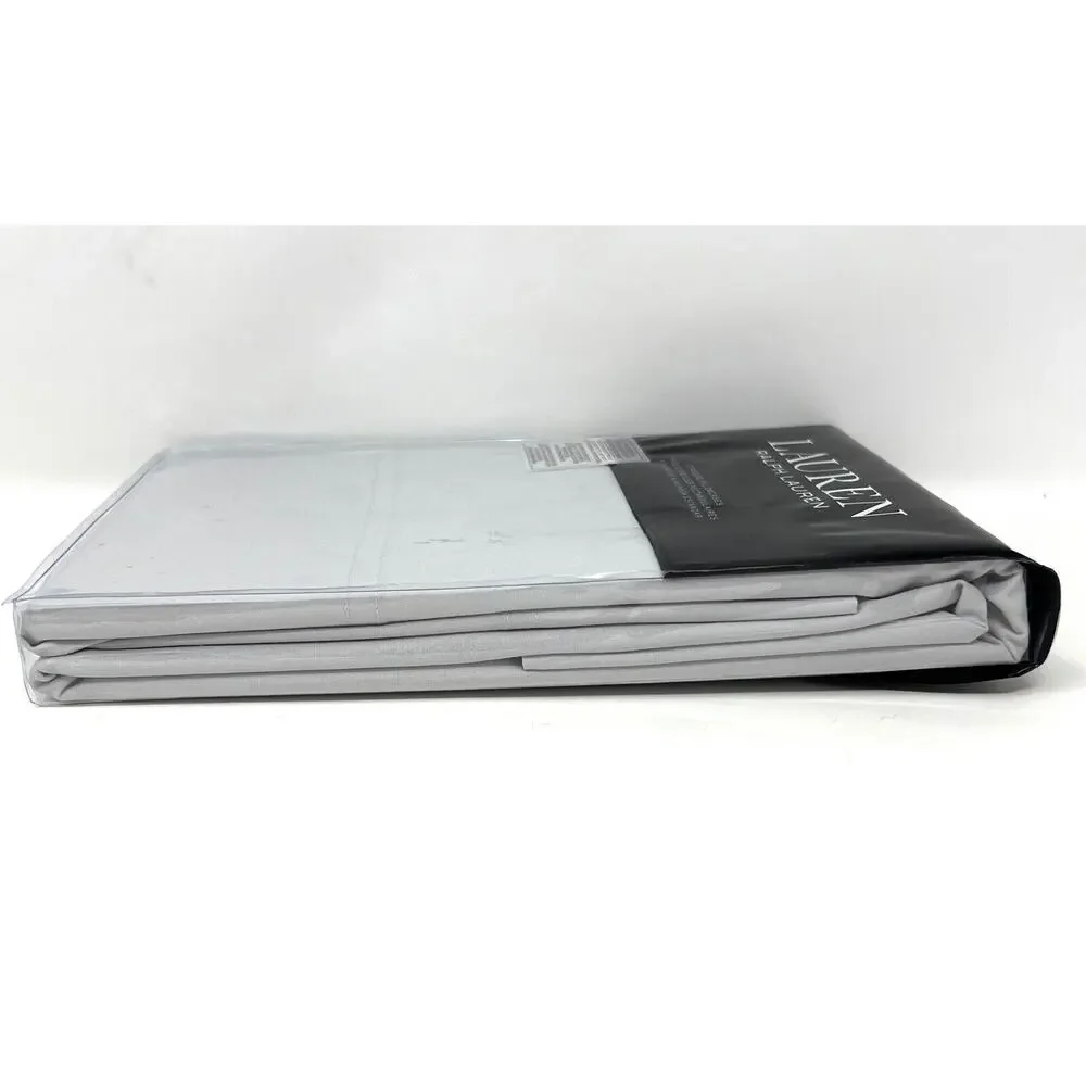 Ralph Lauren SLOANE Grey Gray Standard Pillowcases Antimicrobial Cotton Percale